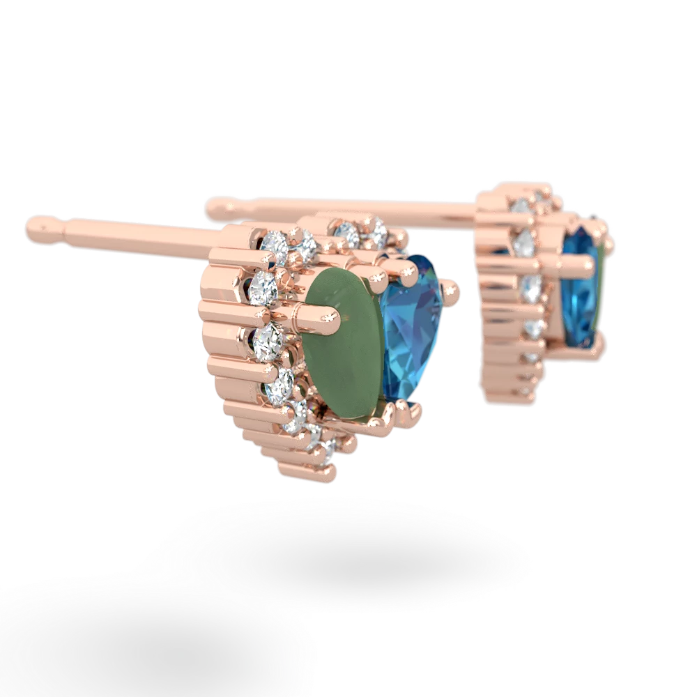 Jade Halo 14K Rose Gold earrings E7008