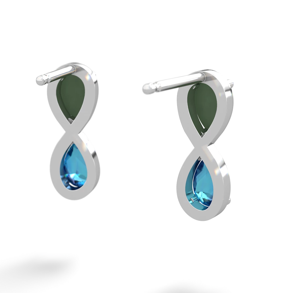 Jade Infinity 14K White Gold earrings E5050