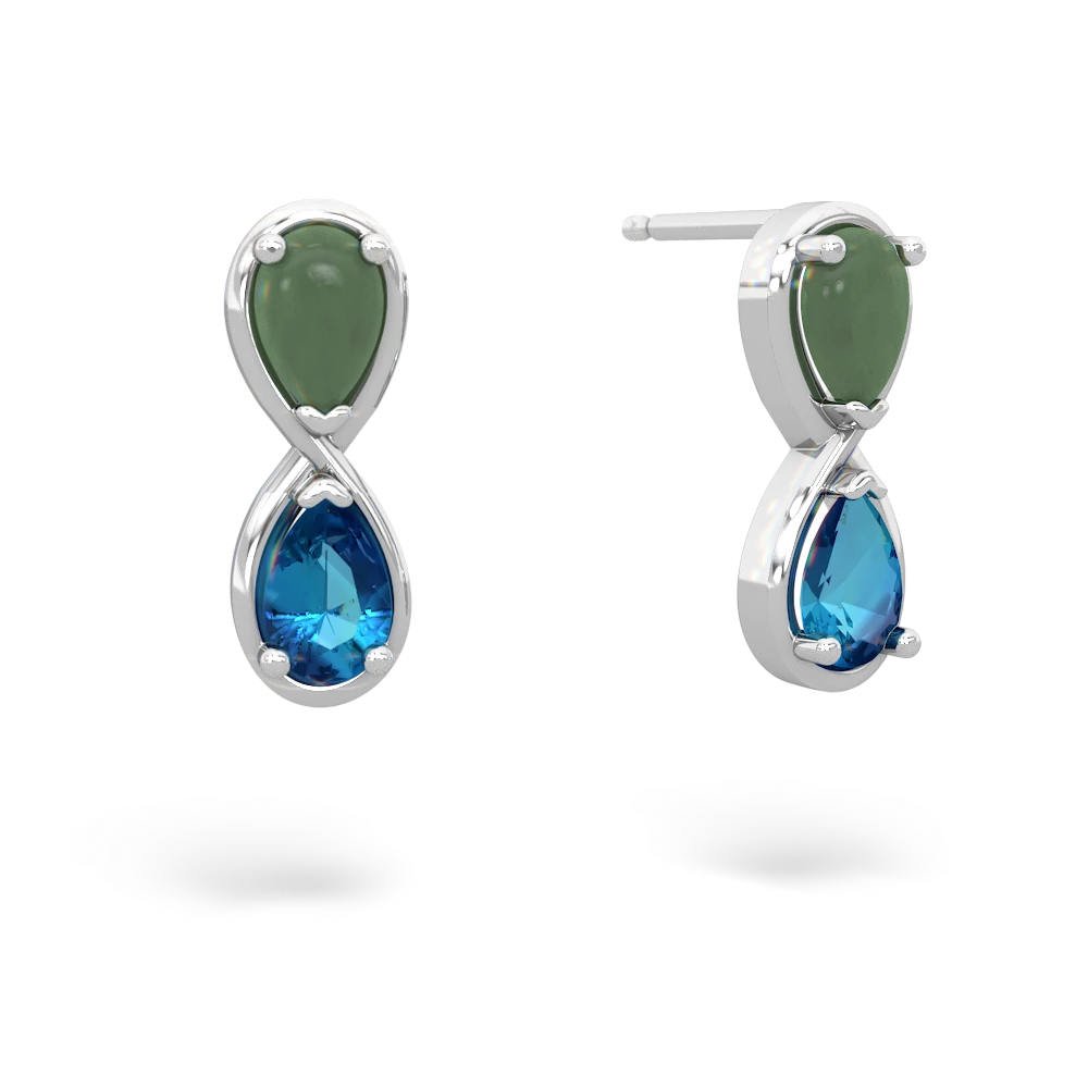 Jade Infinity 14K White Gold earrings E5050