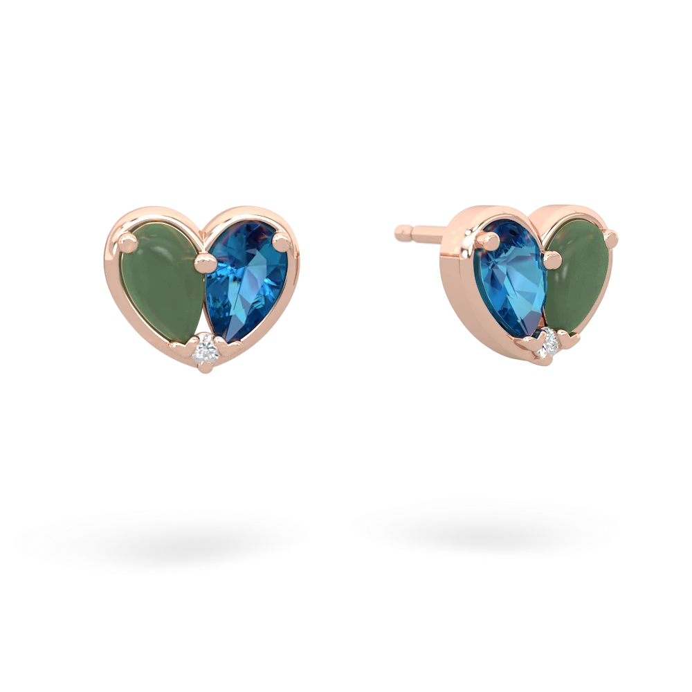 Jade 'Our Heart' 14K Rose Gold earrings E5072