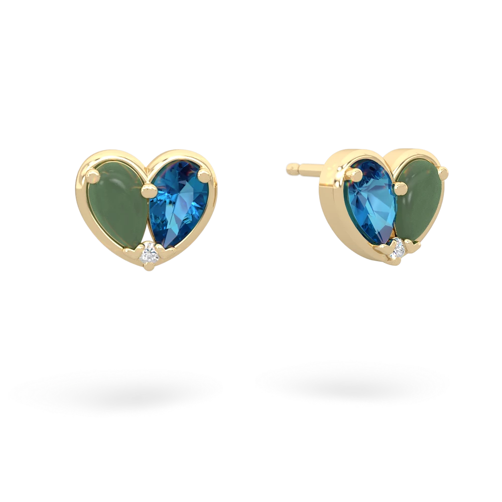 Jade 'Our Heart' 14K Yellow Gold earrings E5072