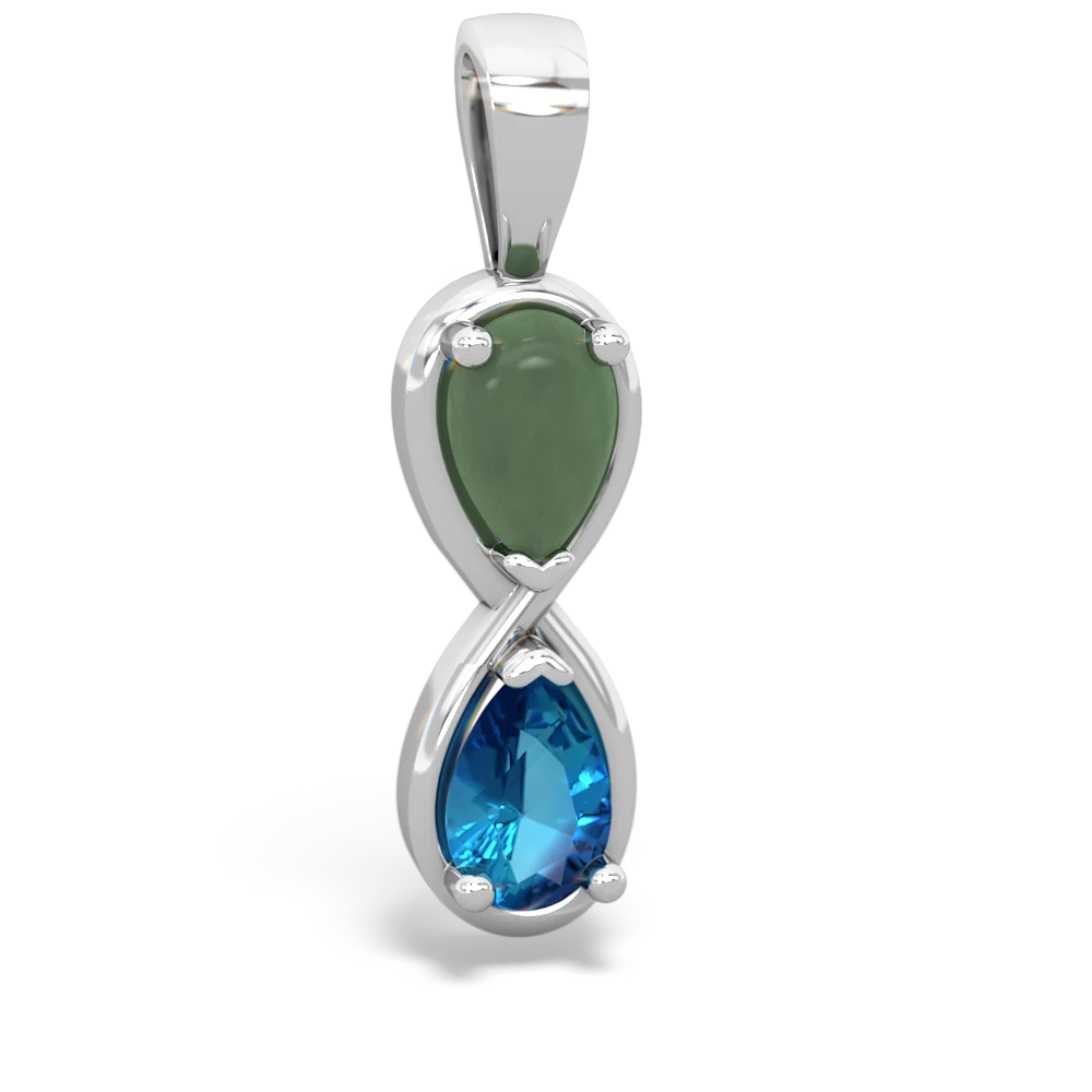 Jade Infinity 14K White Gold pendant P5050