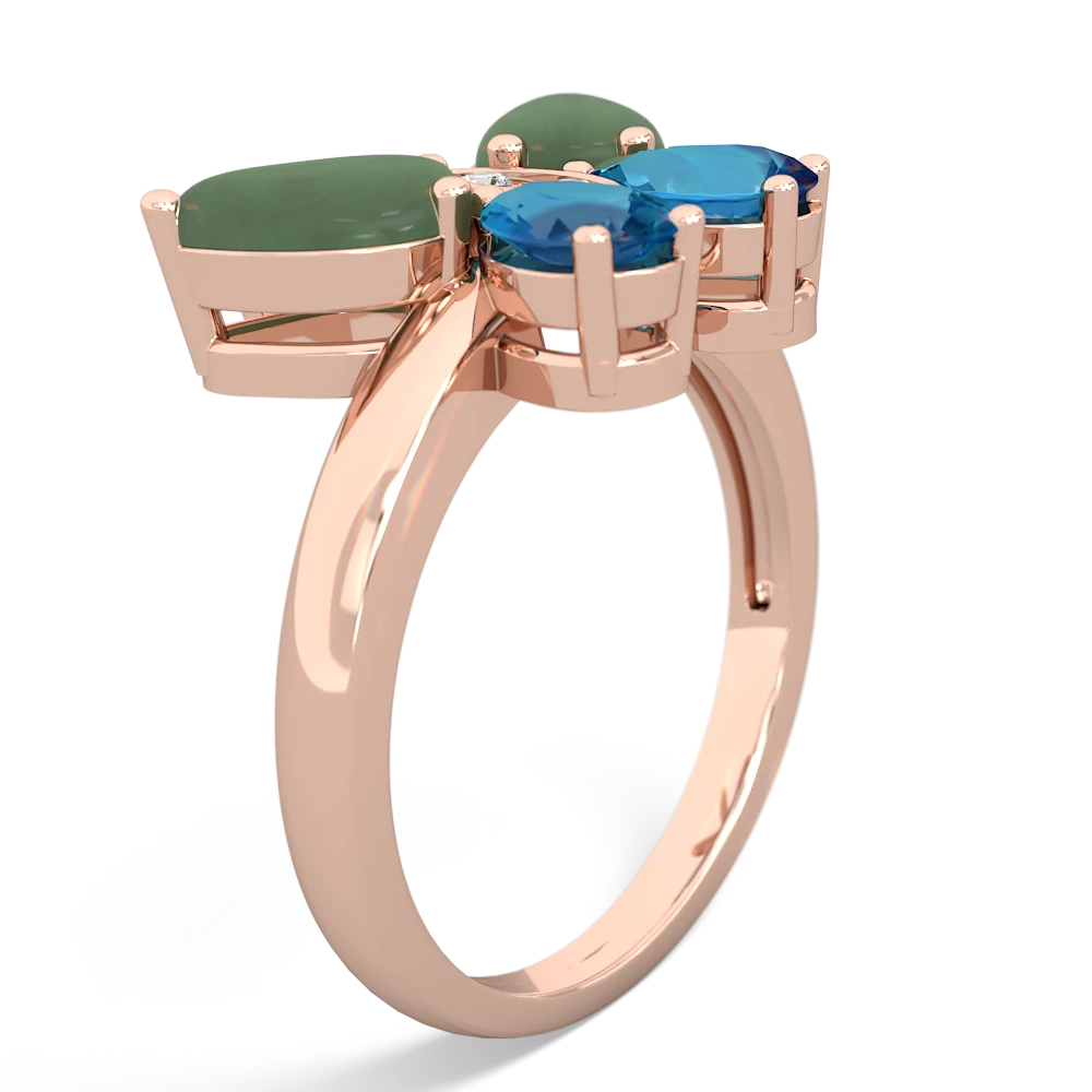 Jade Butterfly 14K Rose Gold ring R2215