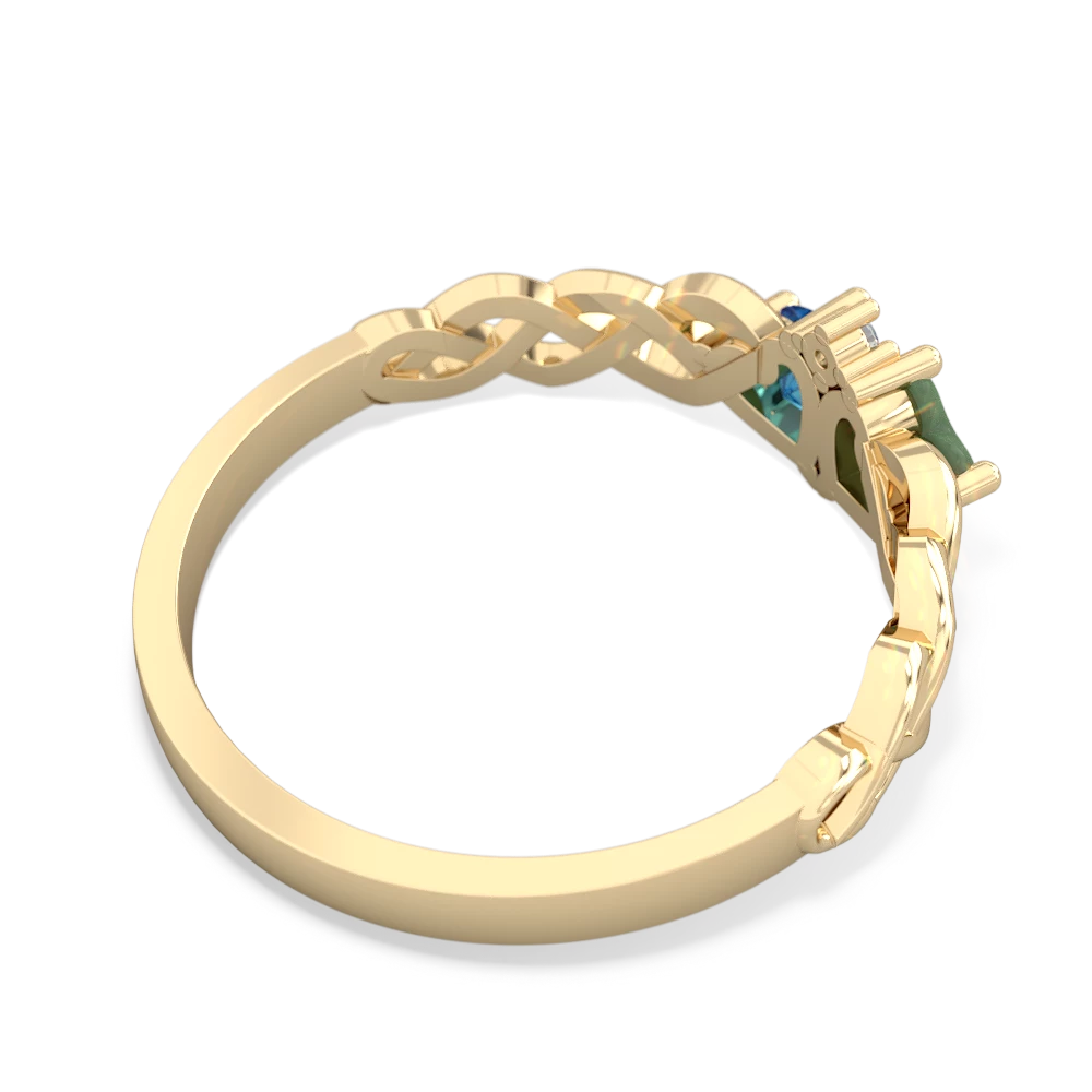 Jade Heart To Heart Braid 14K Yellow Gold ring R5870