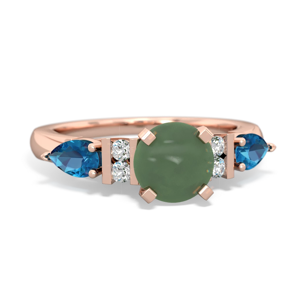 Jade 6Mm Round Eternal Embrace Engagement 14K Rose Gold ring R2005