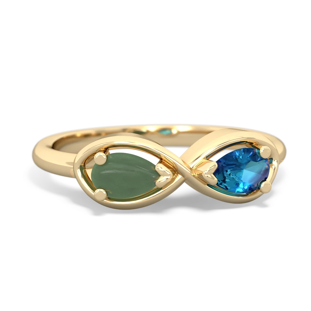 Jade Infinity 14K Yellow Gold ring R5050