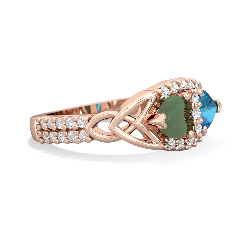 Jade Sparkling Celtic Knot 14K Rose Gold ring R2645