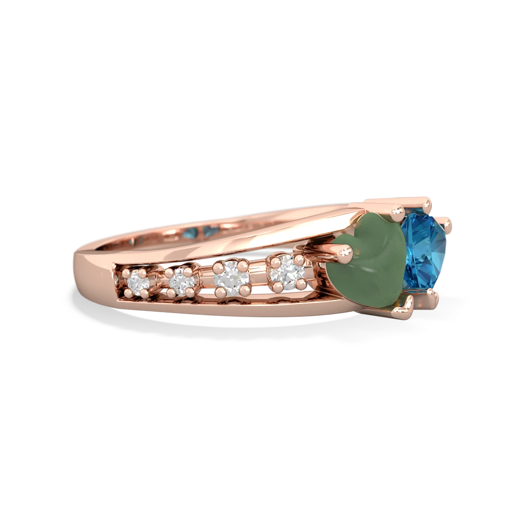 Jade Heart To Heart 14K Rose Gold ring R3342