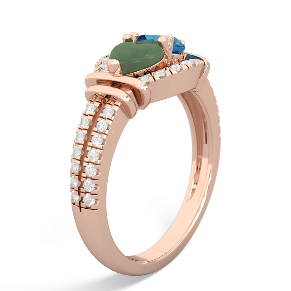 Jade Art-Deco Keepsake 14K Rose Gold ring R5630