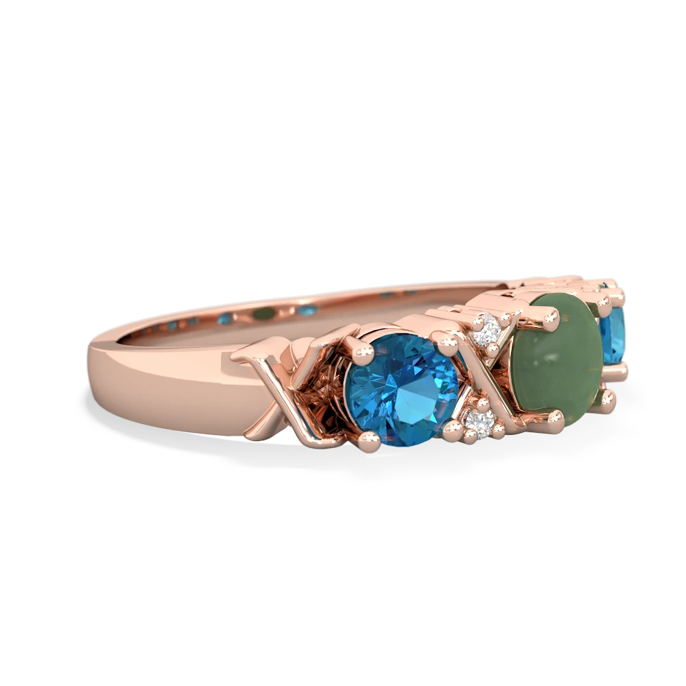 Jade Hugs And Kisses 14K Rose Gold ring R5016