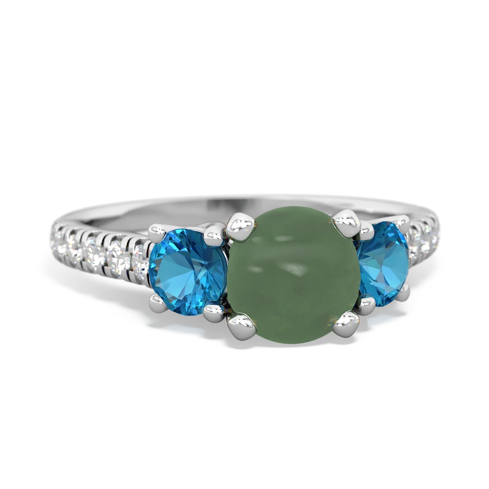 Jade Pave Trellis 14K White Gold ring R5500