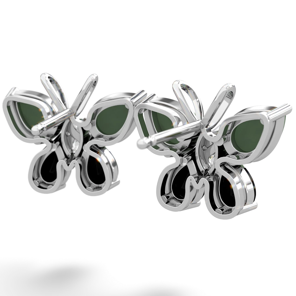 Jade Butterfly 14K White Gold earrings E2215