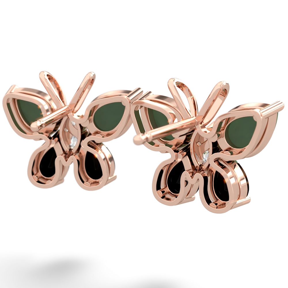 Jade Butterfly 14K Rose Gold earrings E2215