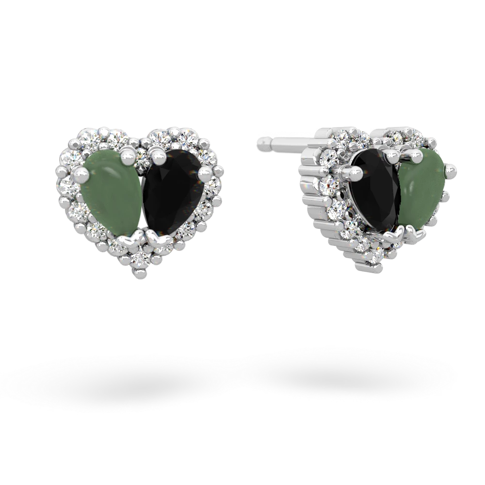 Jade Halo 14K White Gold earrings E7008