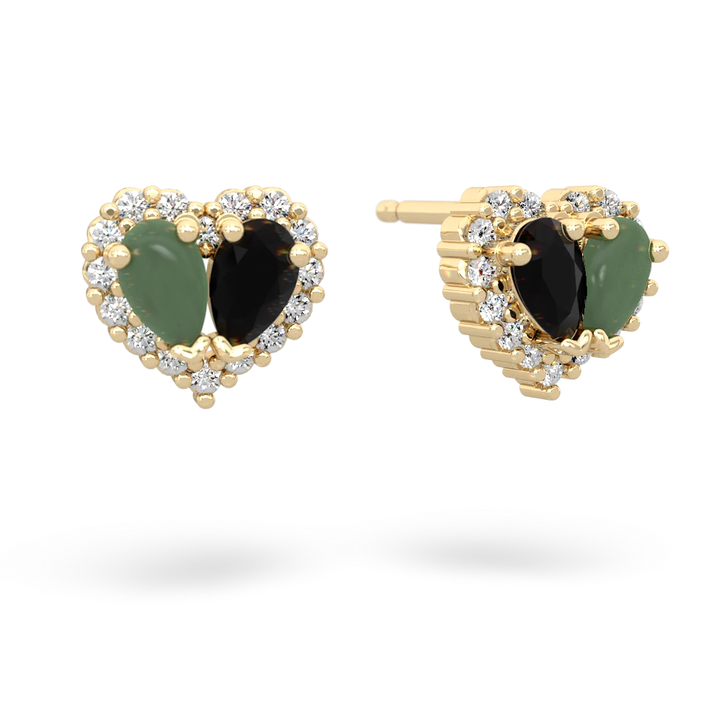 Jade Halo 14K Yellow Gold earrings E7008