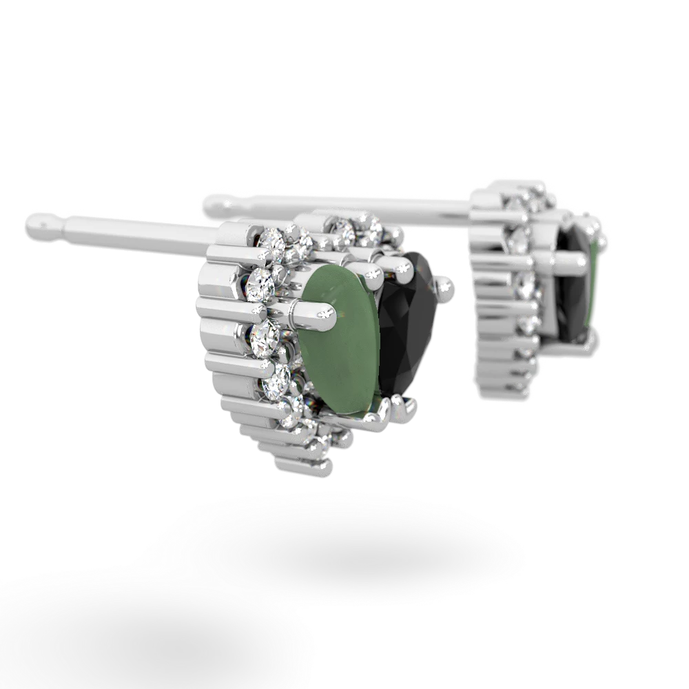 Jade Halo 14K White Gold earrings E7008
