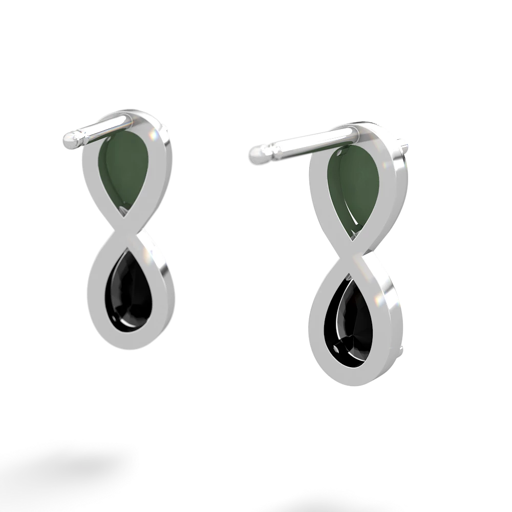 Jade Infinity 14K White Gold earrings E5050