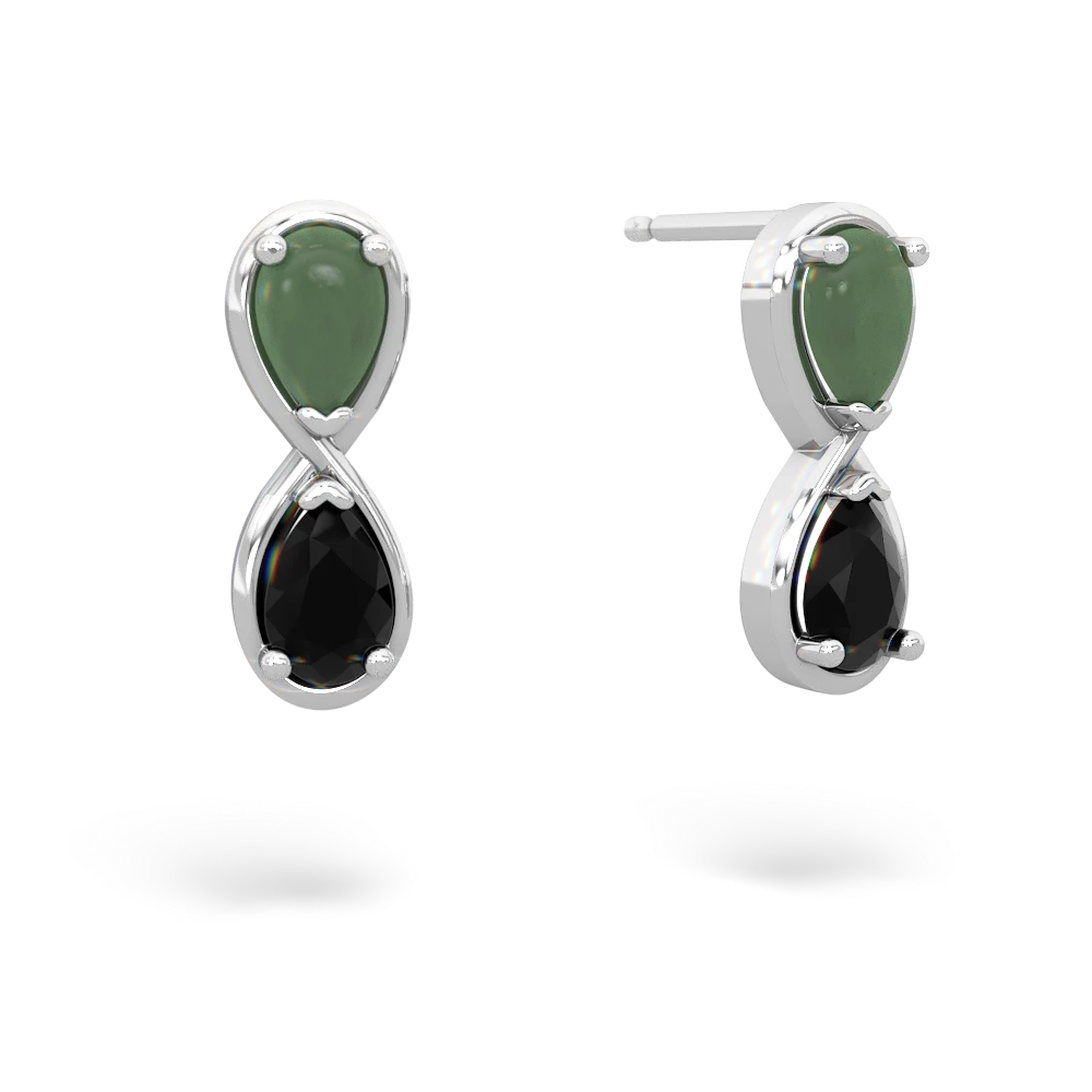 Jade Infinity 14K White Gold earrings E5050