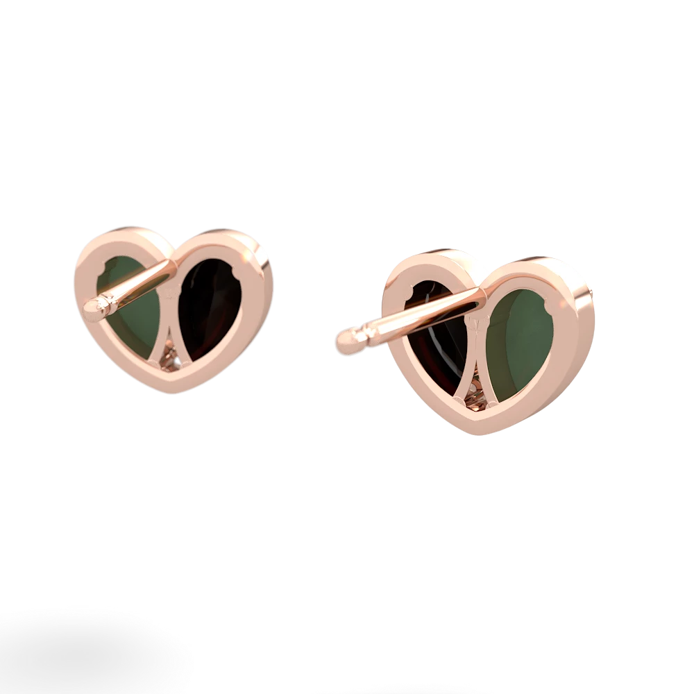 Jade 'Our Heart' 14K Rose Gold earrings E5072