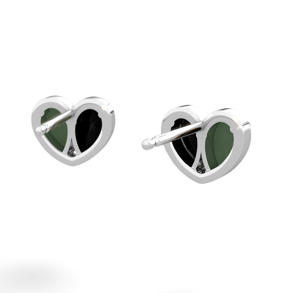 Jade 'Our Heart' 14K White Gold earrings E5072