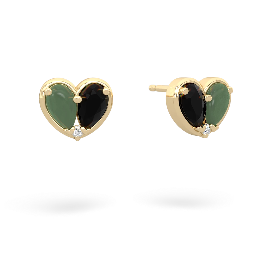 Jade 'Our Heart' 14K Yellow Gold earrings E5072