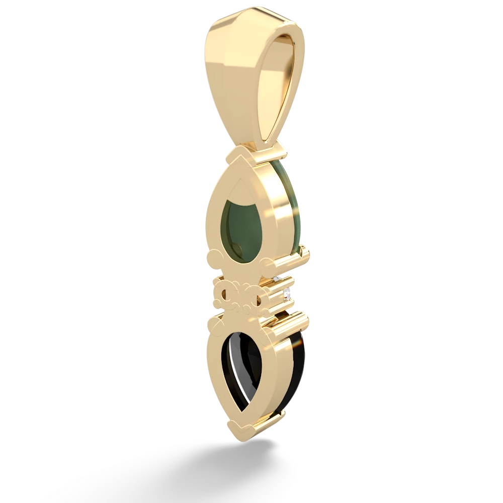 Jade Bowtie Drop 14K Yellow Gold pendant P0865