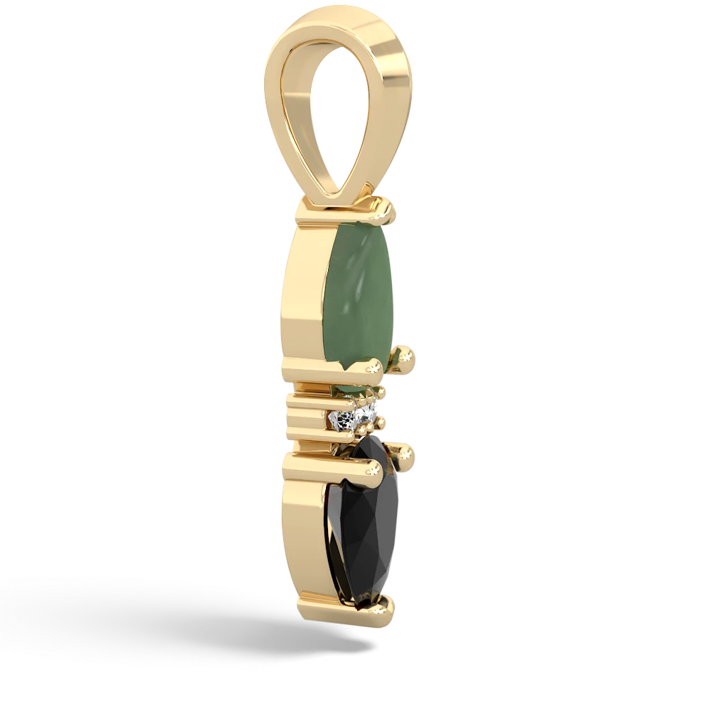 Jade Bowtie Drop 14K Yellow Gold pendant P0865