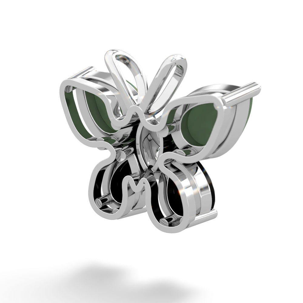 Jade Butterfly 14K White Gold pendant P2215