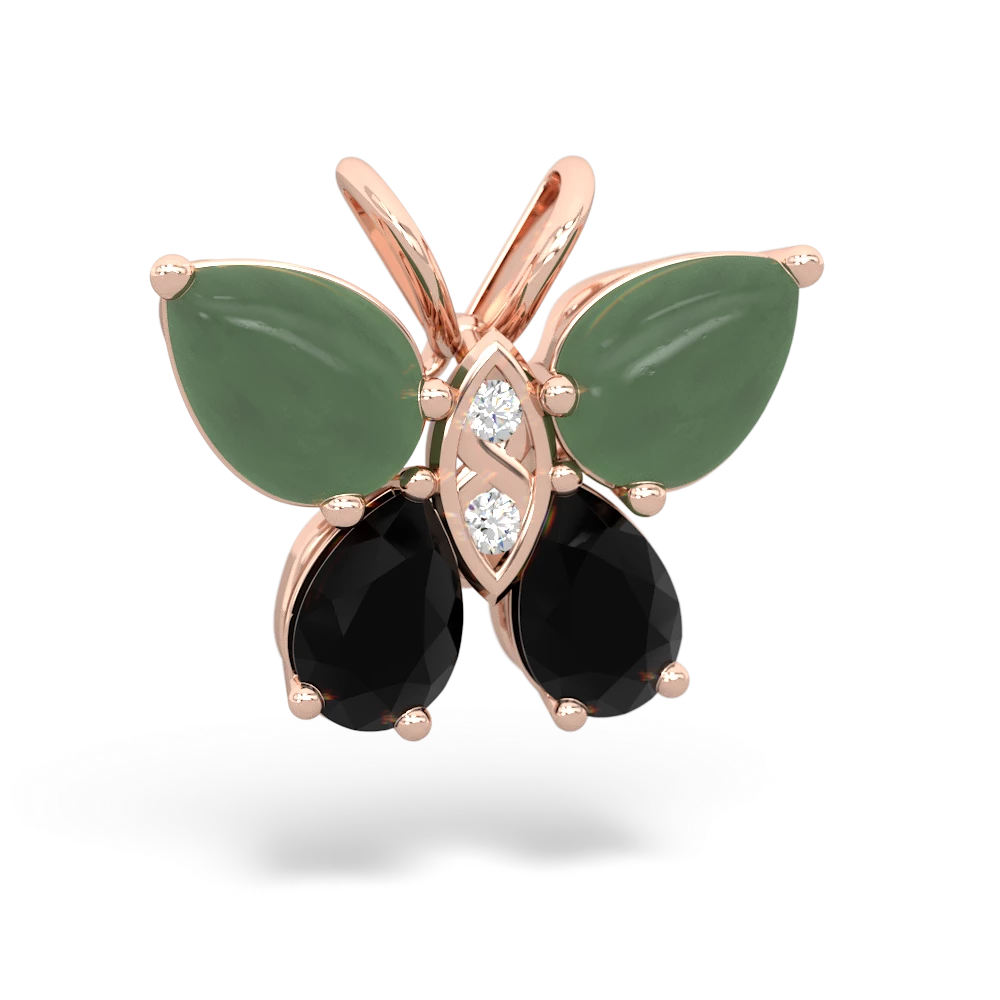 Jade Butterfly 14K Rose Gold pendant P2215