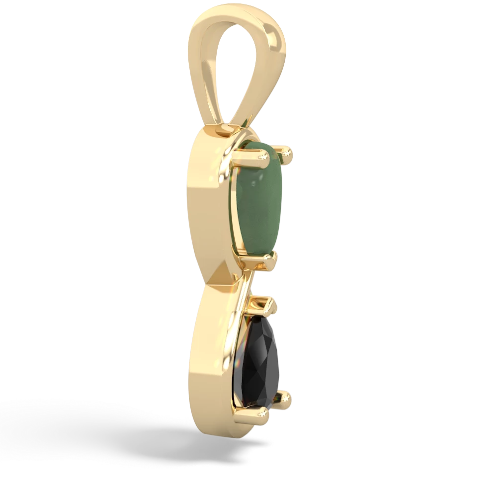 Jade Infinity 14K Yellow Gold pendant P5050