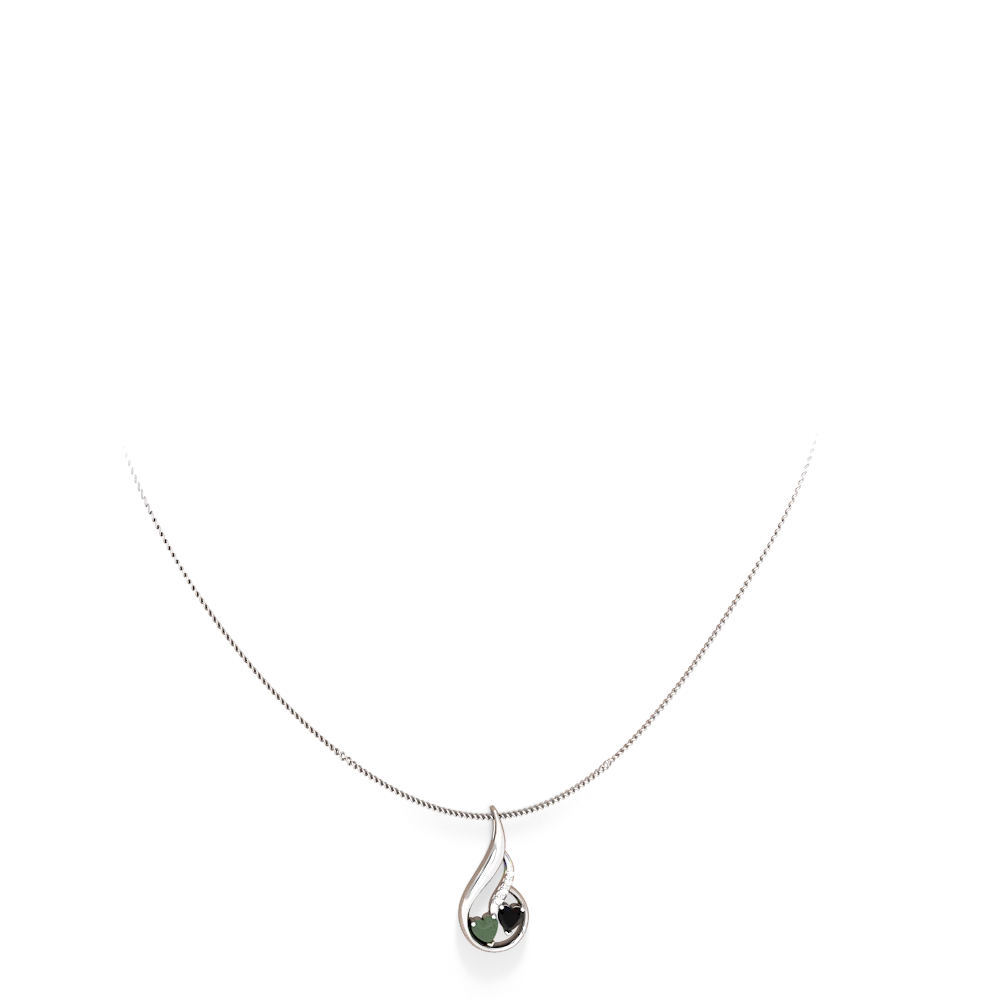 Jade Keepsake Curves 14K White Gold pendant P5450