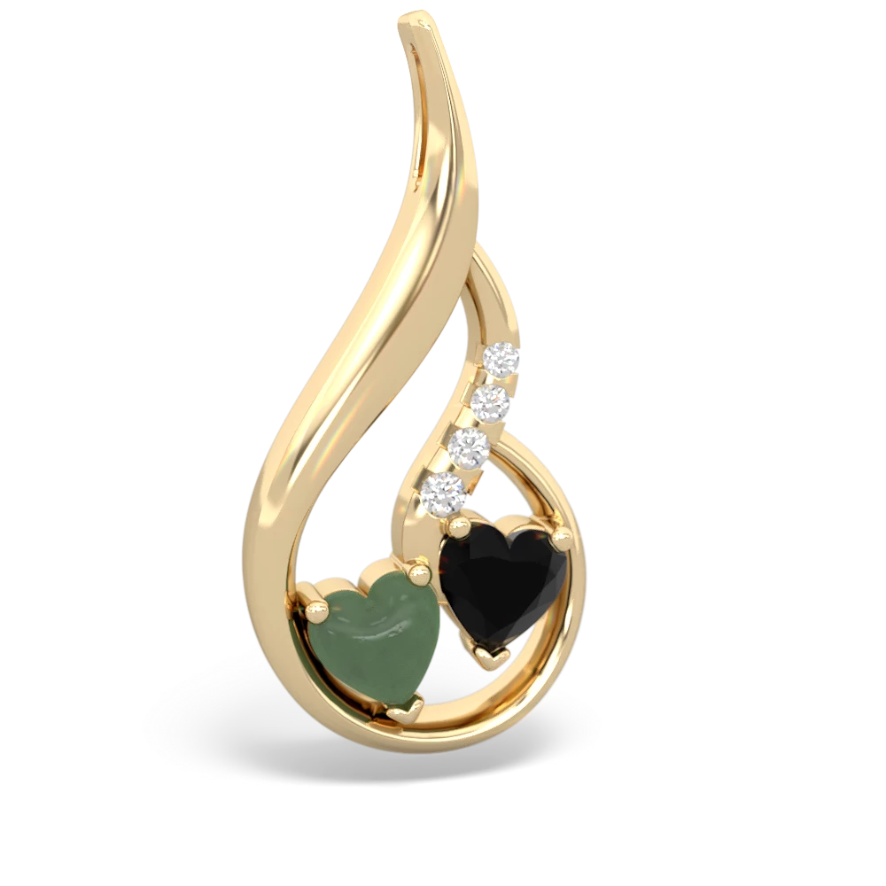 Jade Keepsake Curves 14K Yellow Gold pendant P5450