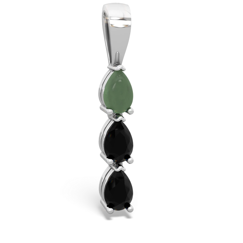 Jade Dew Drops 14K White Gold pendant P2251