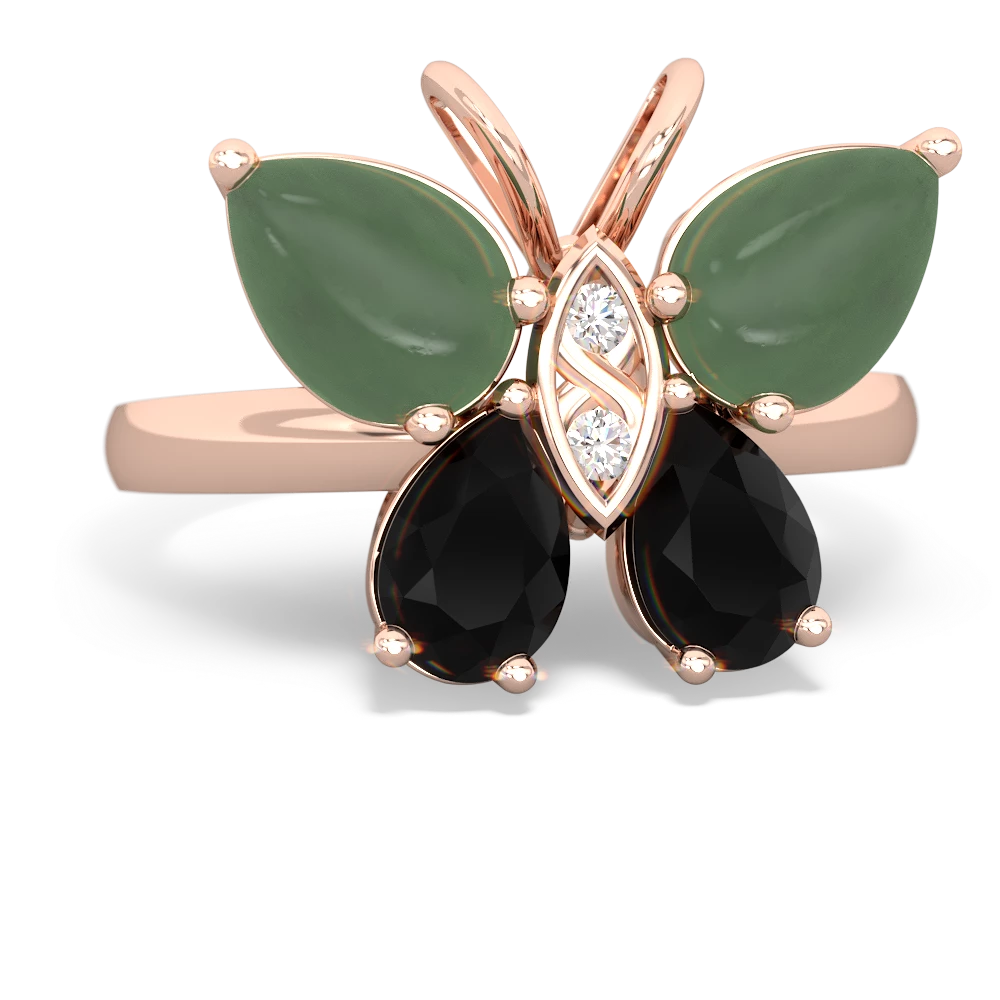 Jade Butterfly 14K Rose Gold ring R2215