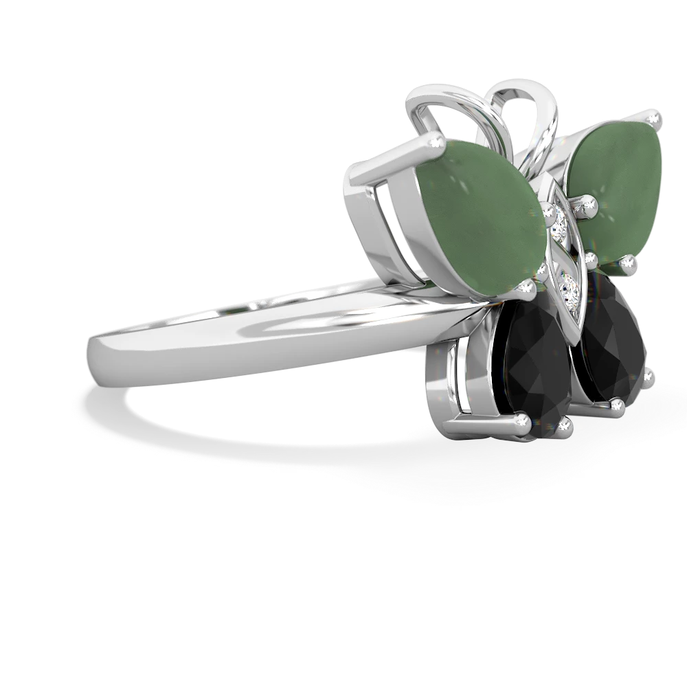 Jade Butterfly 14K White Gold ring R2215