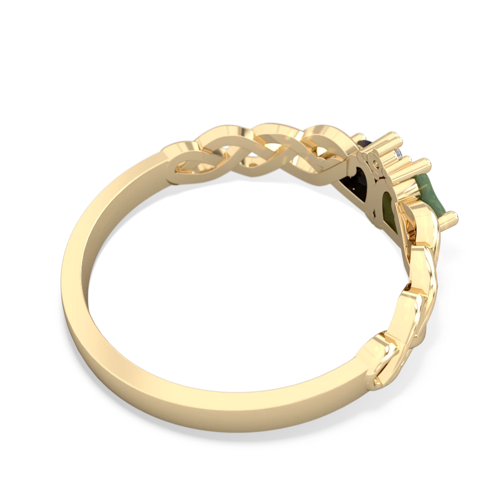 Jade Heart To Heart Braid 14K Yellow Gold ring R5870