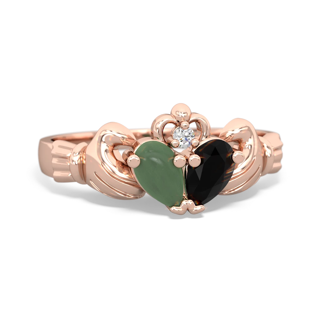 Jade 'Our Heart' Claddagh 14K Rose Gold ring R2388