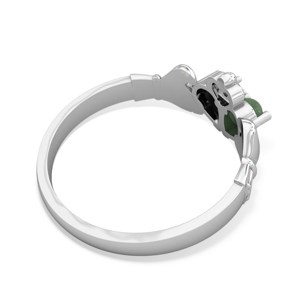 Jade 'Our Heart' Claddagh 14K White Gold ring R2388