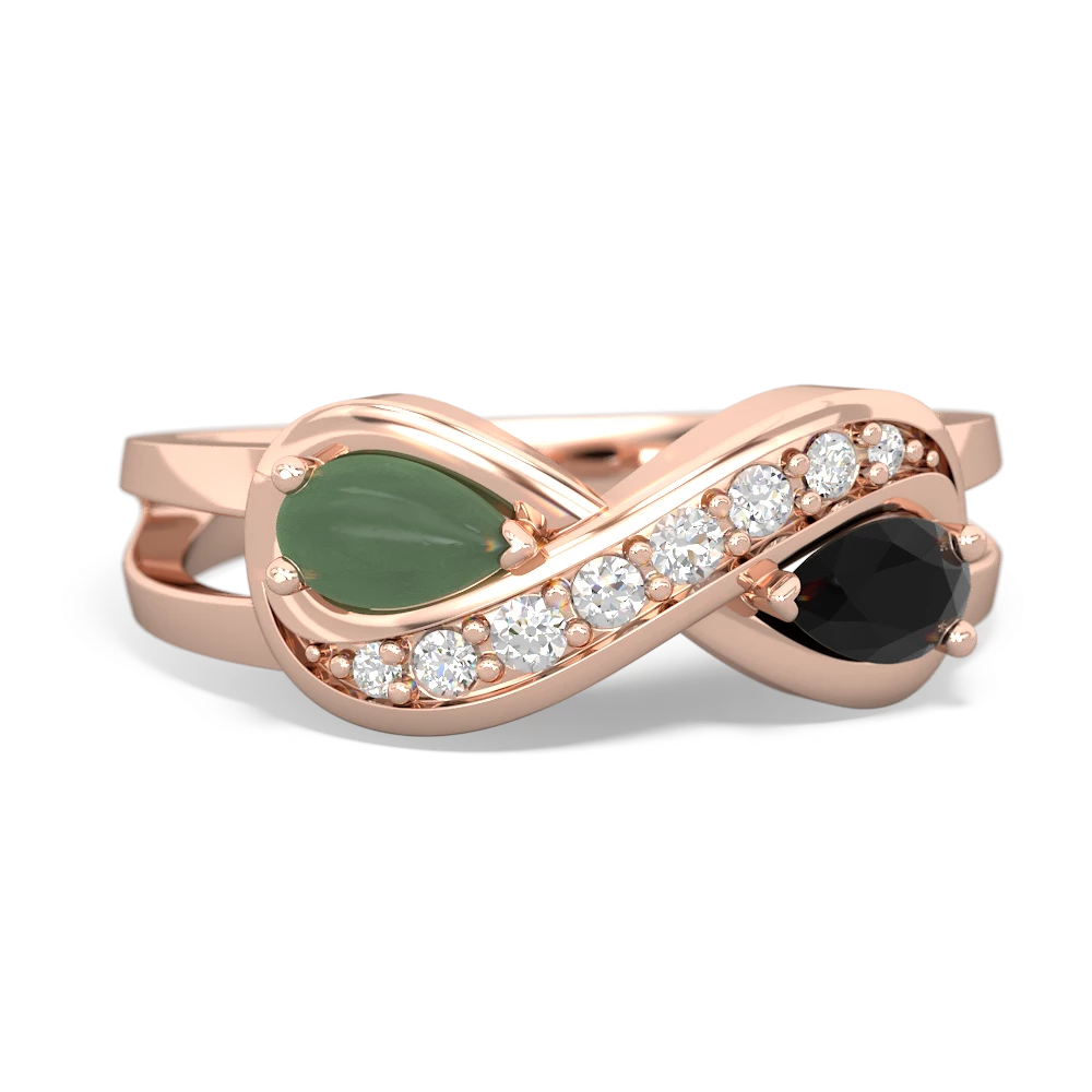 Jade Diamond Infinity 14K Rose Gold ring R5390