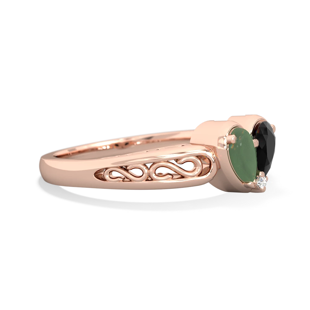 Jade Filligree 'One Heart' 14K Rose Gold ring R5070