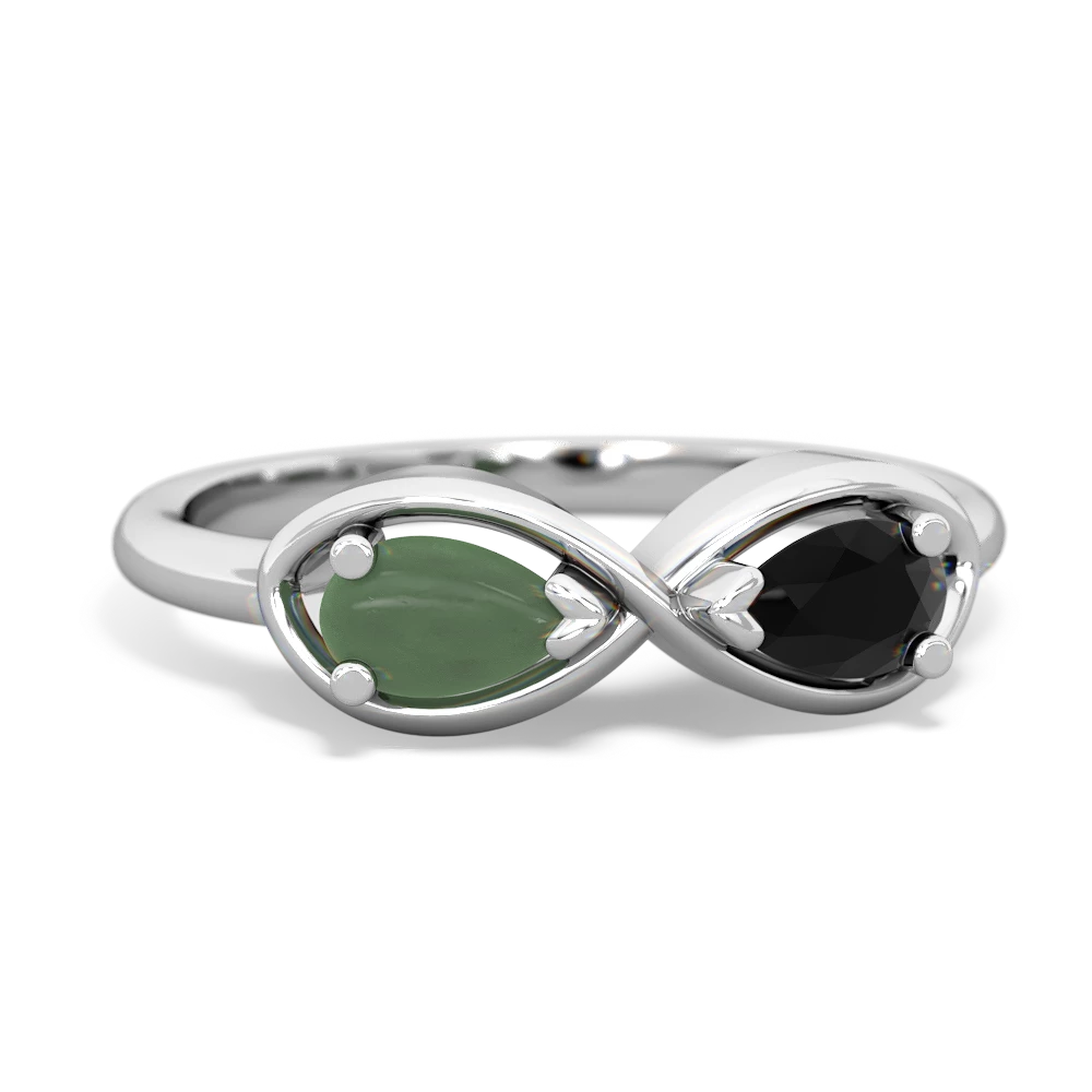 Jade Infinity 14K White Gold ring R5050