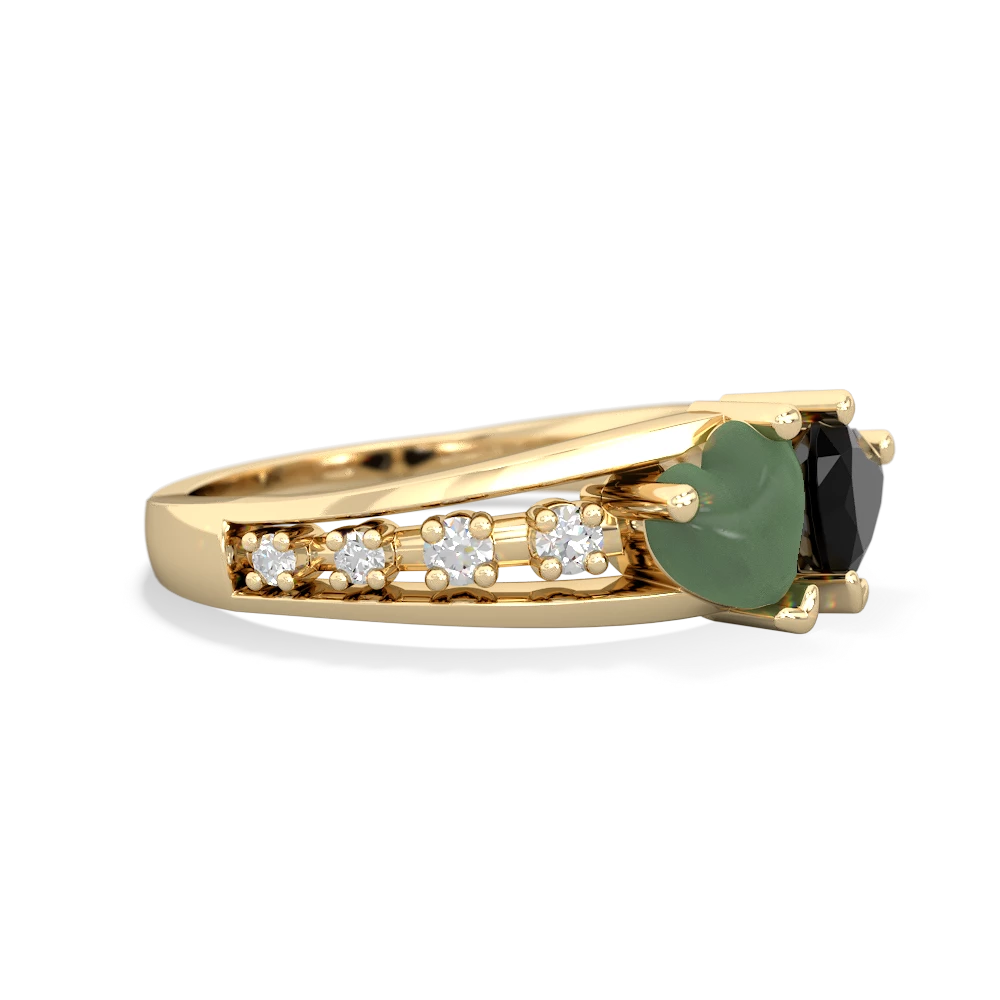 Jade Heart To Heart 14K Yellow Gold ring R3342