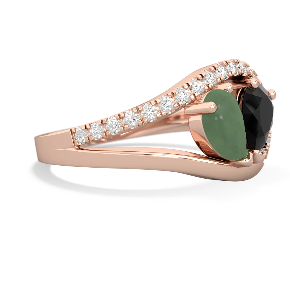 Jade Nestled Heart Keepsake 14K Rose Gold ring R5650