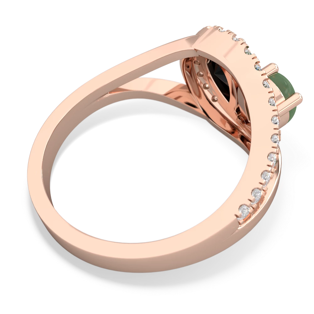 Jade Nestled Heart Keepsake 14K Rose Gold ring R5650