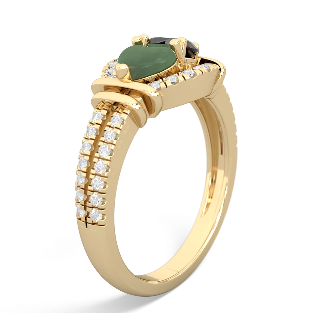 Jade Art-Deco Keepsake 14K Yellow Gold ring R5630