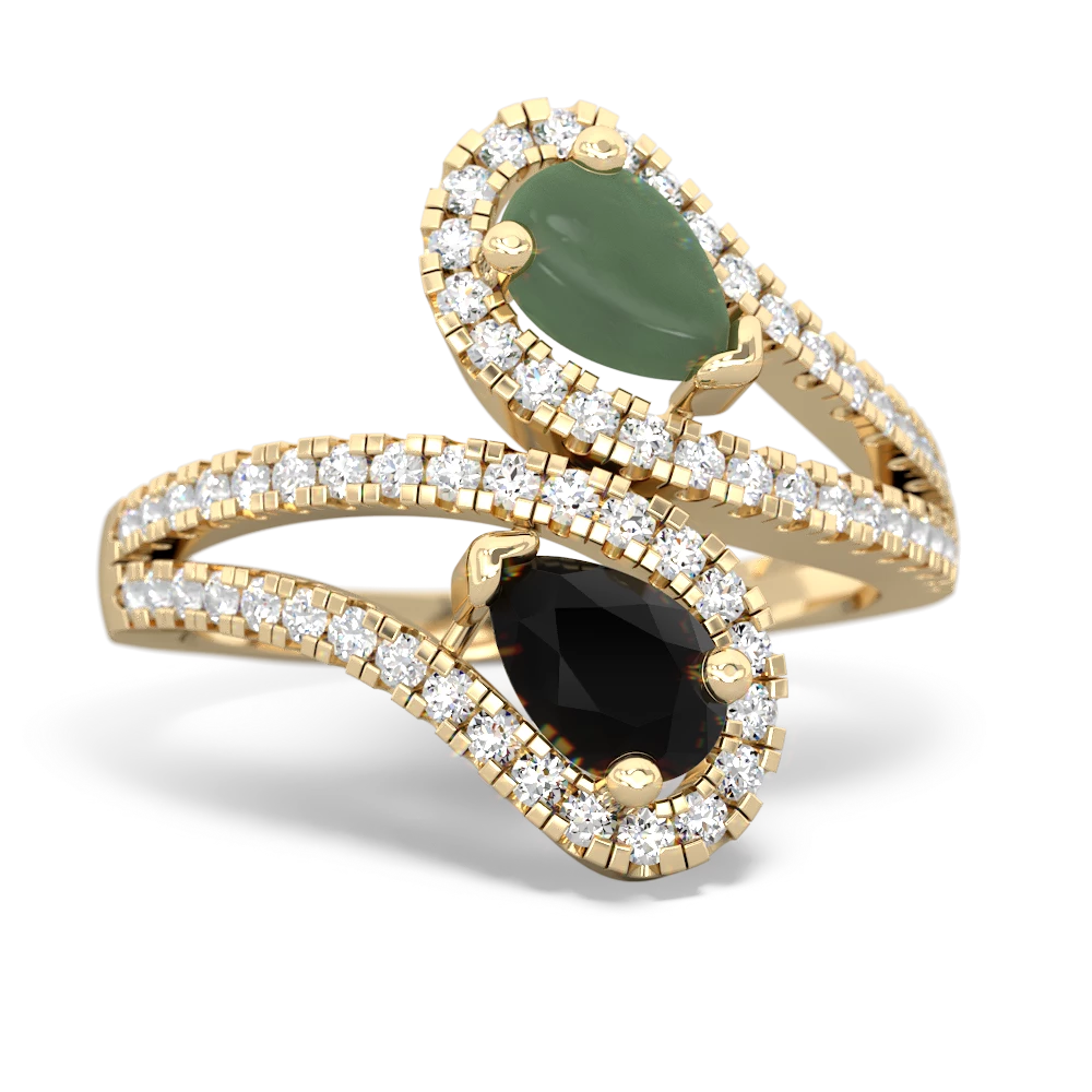 Jade Diamond Dazzler 14K Yellow Gold ring R3000