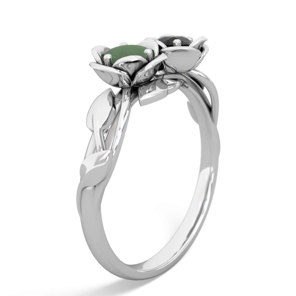 Jade Rose Garden 14K White Gold ring R5510