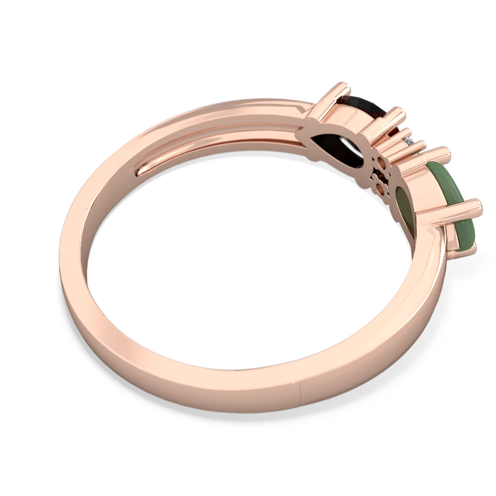 Jade Pear Bowtie 14K Rose Gold ring R0865