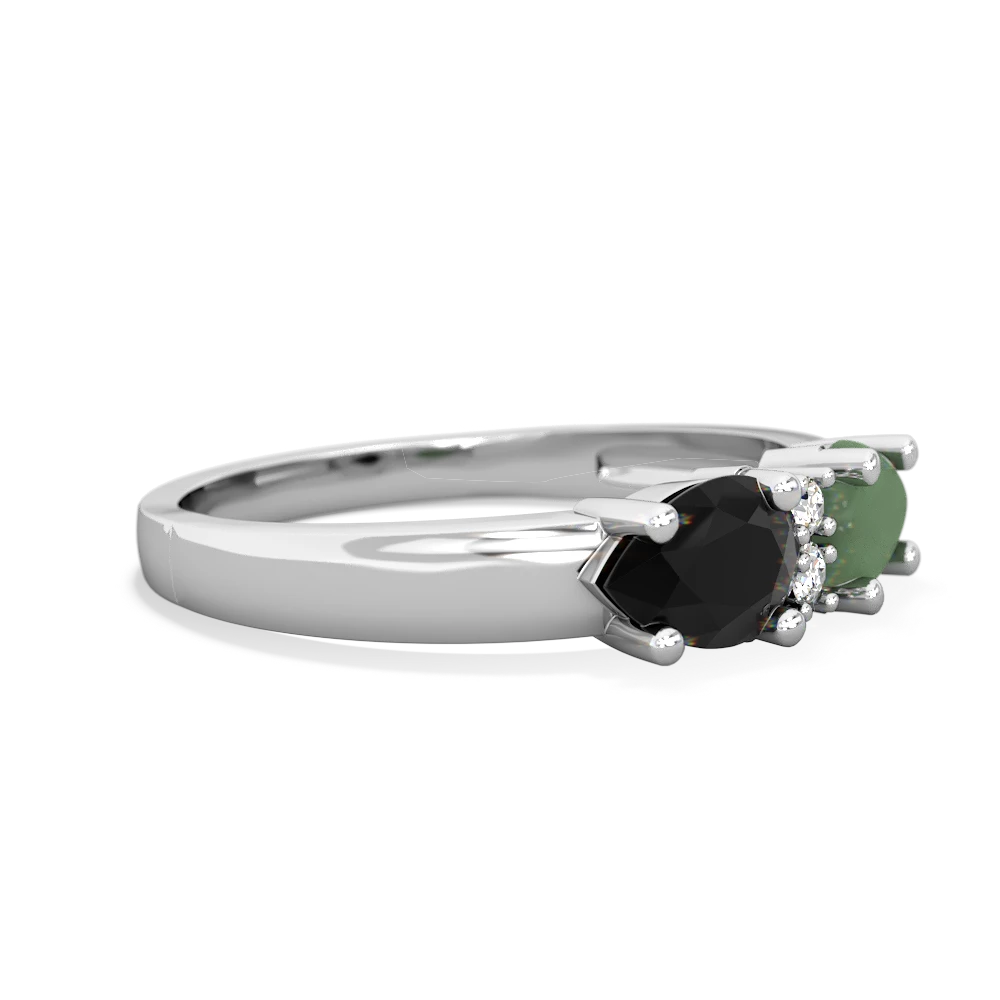 Jade Pear Bowtie 14K White Gold ring R0865