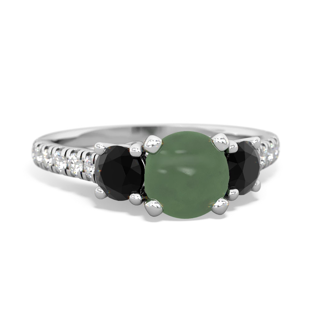 Jade Pave Trellis 14K White Gold ring R5500